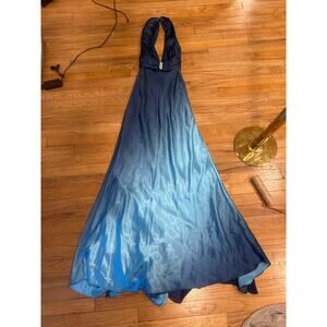 Cache Blue Ombre Satin Gown Y2K Vintage sz 4